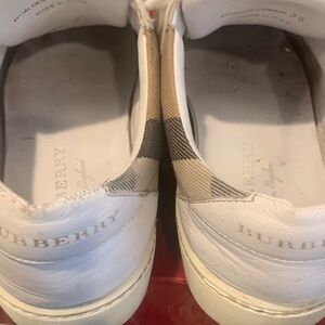 Burberry White and Tan Casual Shoes